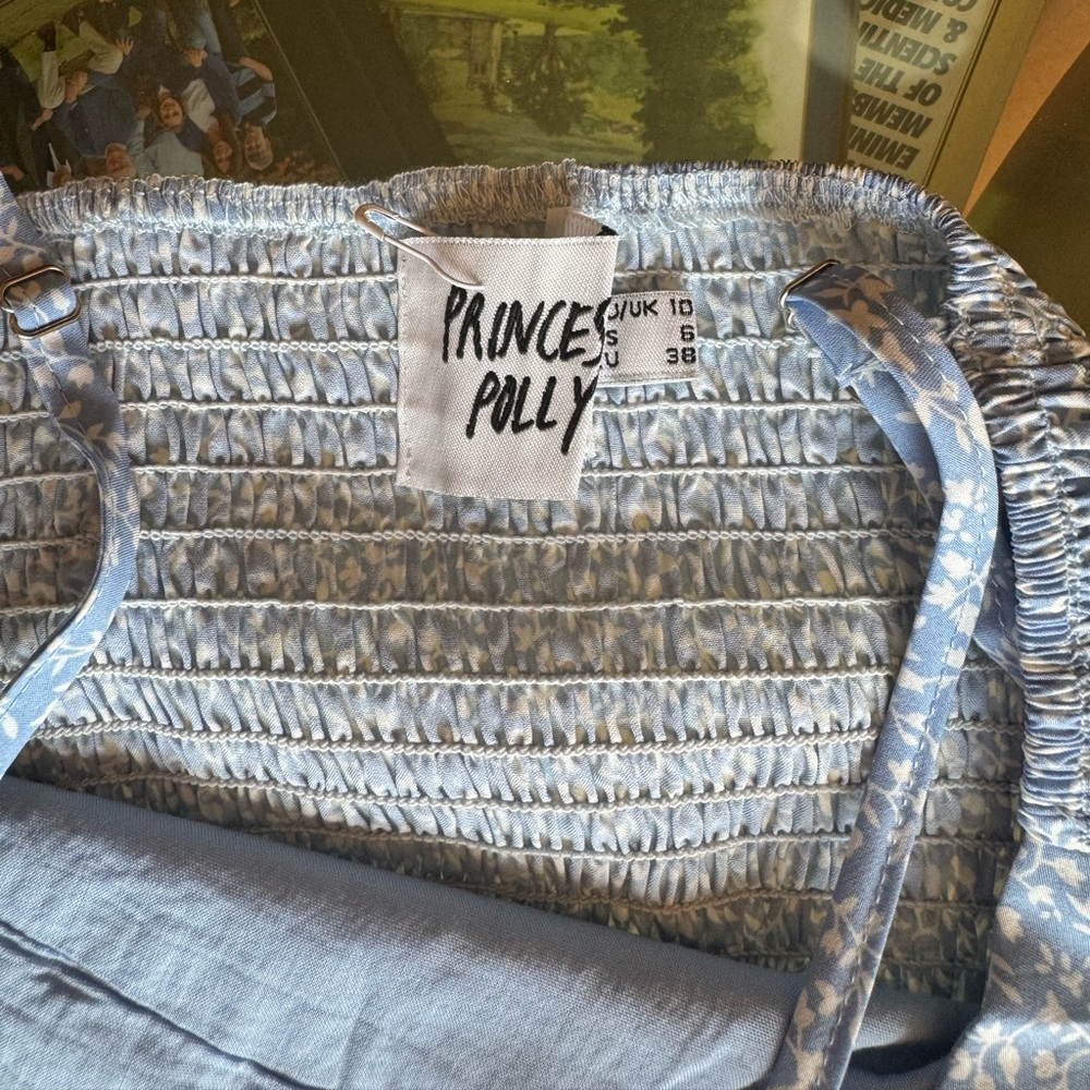 Blue and white princess Polly tank